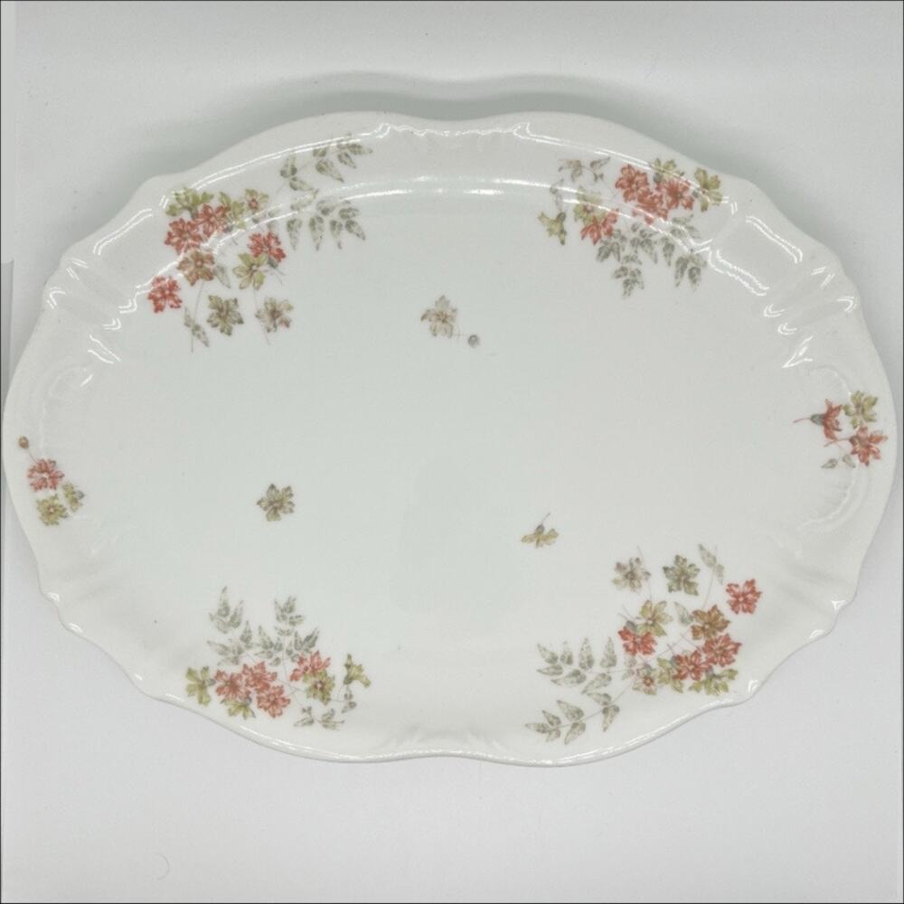 Vintage Theodore Haviland Limoges France Oval Serving Plate Platter Floral